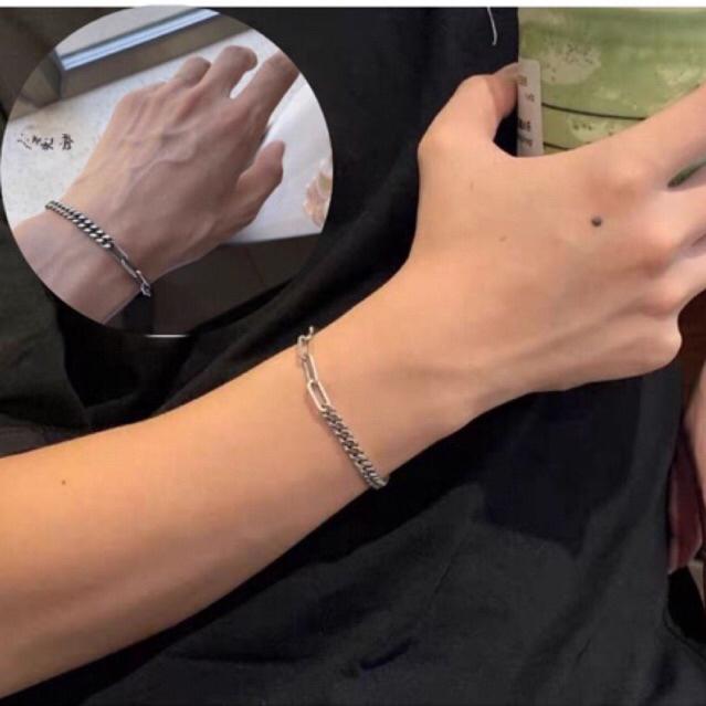 GELANG RANTAI TITANIUM PRIA WANITA DOUBLE CHAIN ANTI KARAT 0