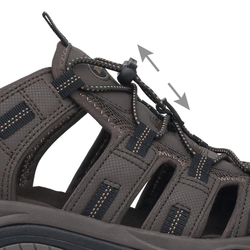 Product Introduction of GRITION Brown Man Sandals Outdoor Athletic Sport Hiking Trekking Footwear Summer Comfort Waterproof Non-slip Soft Ach-support Casual Boy Sandals for Beach Breathable Mesh Water Shoe Comfy Sandals 12