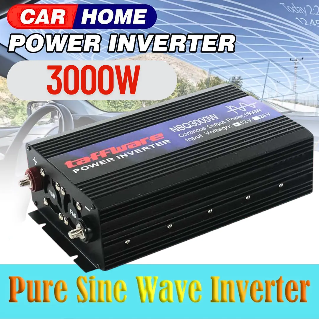 ORI Taffware Power Inverter Mobil DC 12V 24V to AC 220V 3000W Pure Sine Wave NBQ3000W