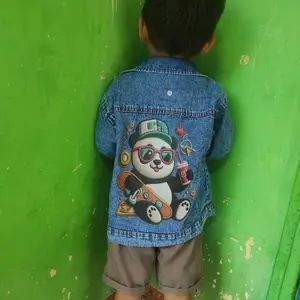 JAKET JEANS ANAK COWOK CEWEK MOTIF SABLON BORDIR MODEL TERBARU USIA 1-7 TAHUN. Fashion Denim motif lucu