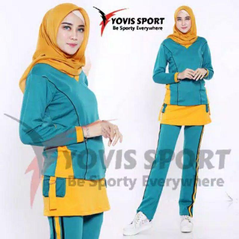 [ JUMBO ] Setelan Senam Celana Rok Yovis Sport Original 4