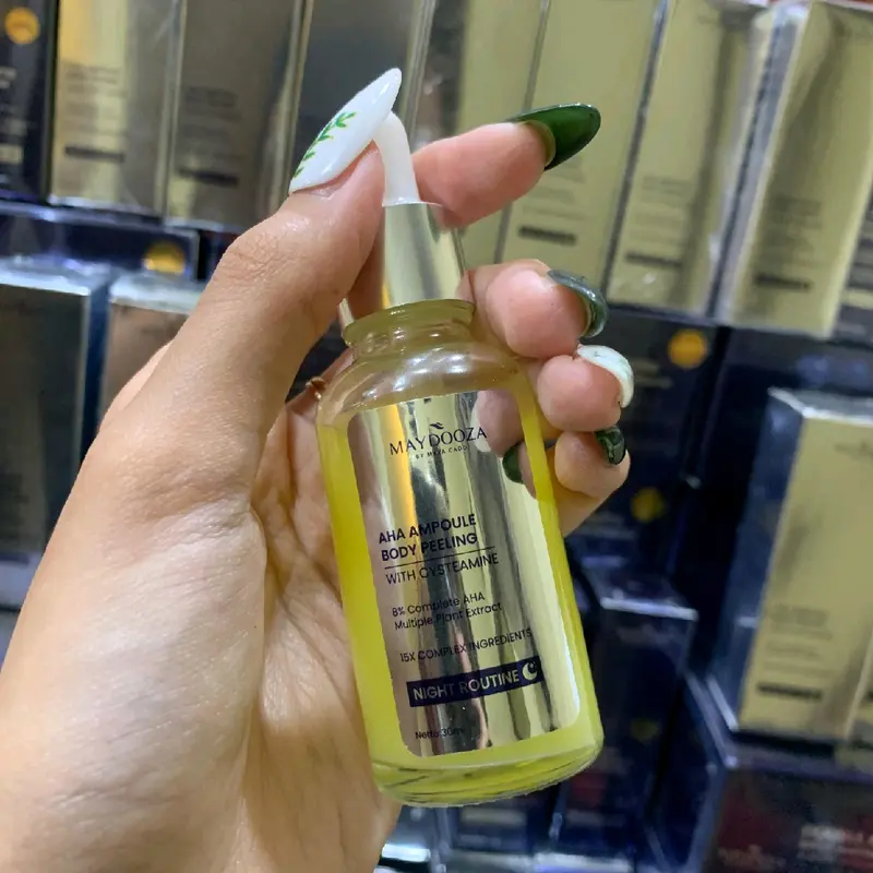 MAYDOOZA - AHA Ampoule Body Peeling - Serum Kuning Perontok Hitam Perawatan Pencerah | Exfoliating Mencerahkan Tubuh Niacinamide Glycolic 4