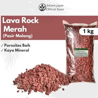 Pasir malang Lava Rock Pasir Malang Pasir Aquarium Pasir Aquascape Pasir Campuran Media Tanam Hitam&Merah Halus-Kasar Untuk Media Tanam dan Aquascape 1kg 1