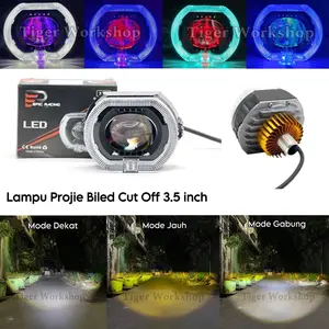 Epic Racing Lampu Projie Biled CUT OFF 3,5 INC Original Premium Black Series Dengan Shroud Full Aluminium