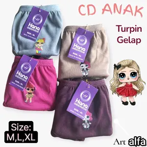 12 PCS Celana Dalam Anak Perempuan Hana TP Gelap Fashion
