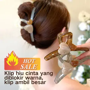 T-HIR-0155 2024 NEW Versi premium jepit rambut motif mutiara model korea / jedai rambut korea lucu cantik / hairclip pearl korea Akrilik Abu jepit  jepun
