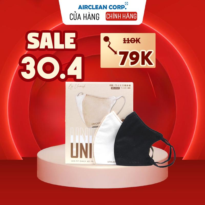  Combo 100 Chiếc 6D UNICARE - Khẩu Trang 6D UNIMASK 3 Lớp Kháng Khuấn Chống Tia UV 