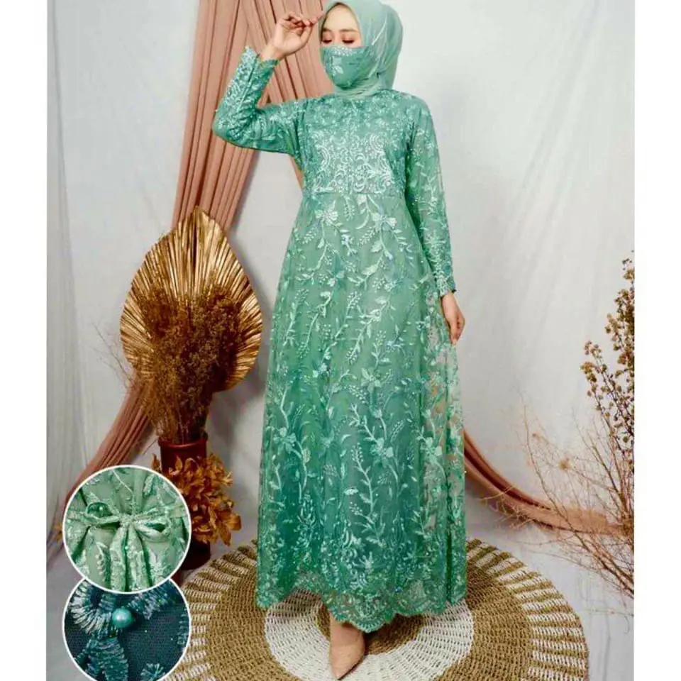 GAMIS TERBARU NAMIRA/TILE BRUKAT MUTIARA/SIZE M/ L /XL /XXL /3L/GAMIS PESTA/DRES KONDANGAN/GAMIS/GAMIS BRUKAT/GAMIS BUSUI KEKINIAN/GAMIS PESTA MEWAH ELEGAN/GAMIS JUMBO
