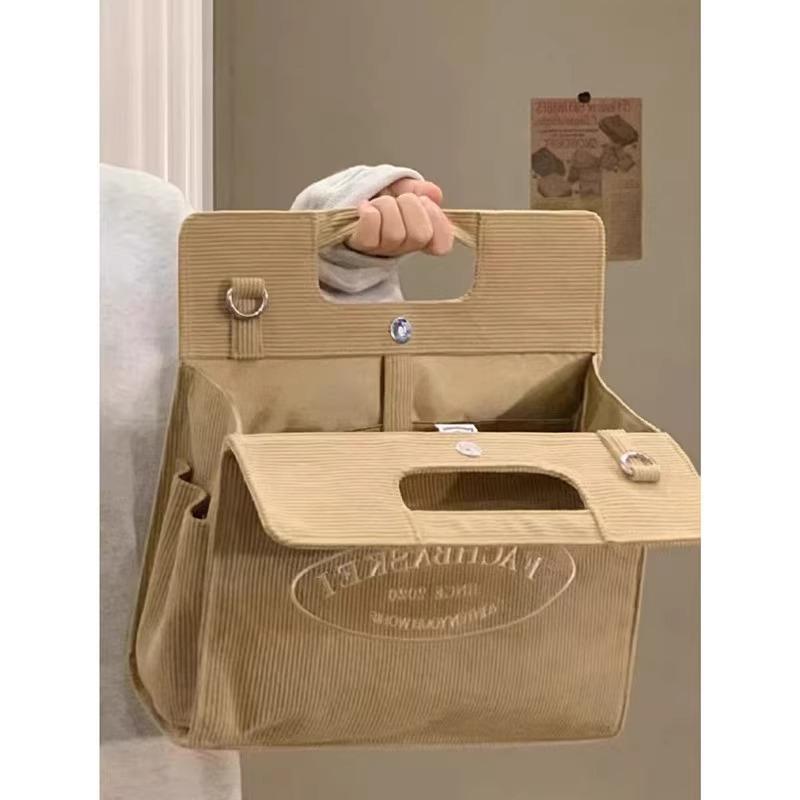 Túi Vải Nhung Kẻ Sức Chứa Lớn, Thời Trang Mới Hàn Quốc, Túi Tote, Dễ Phối Đồ, Túi Xách Đeo Một Bên Vai Và Đeo Chéo Chữ Nhật Hình Chữ Nhật Nữ Bag