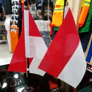 Bendera Merah Putih Kecil Mini untuk Motor Mobil Sepeda Pawai dan Meja Kantor 20 PCS Ukuran 20x12 CM Bahan Kain PELES Super Premium Grade