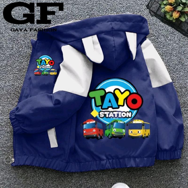JAKET ANAK WATERPROOF BAHAN BERKUALITAS BERKARAKTER TAYO 5