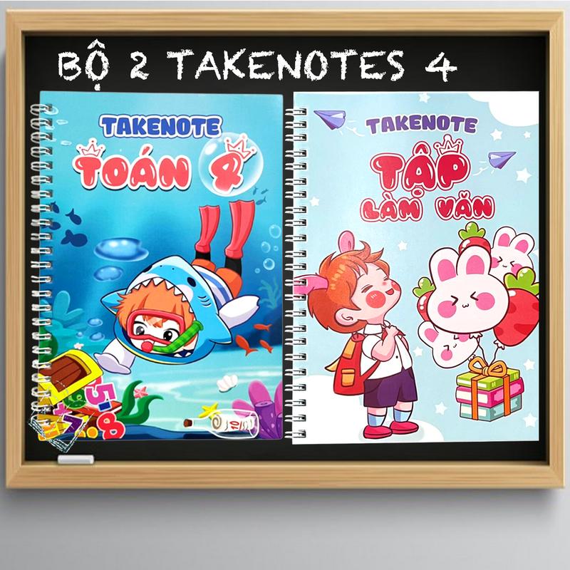 Sổ giấy A5 takenote Toán 4 + Văn 4