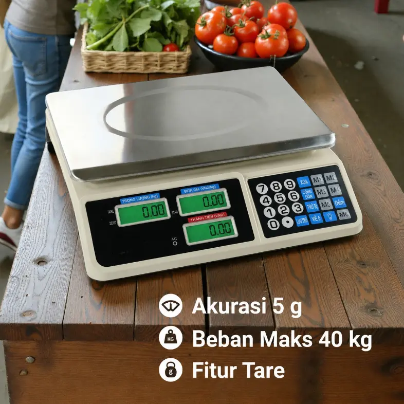 Timbangan Buah Digital Computing Scale Dual Display 5g 40kg