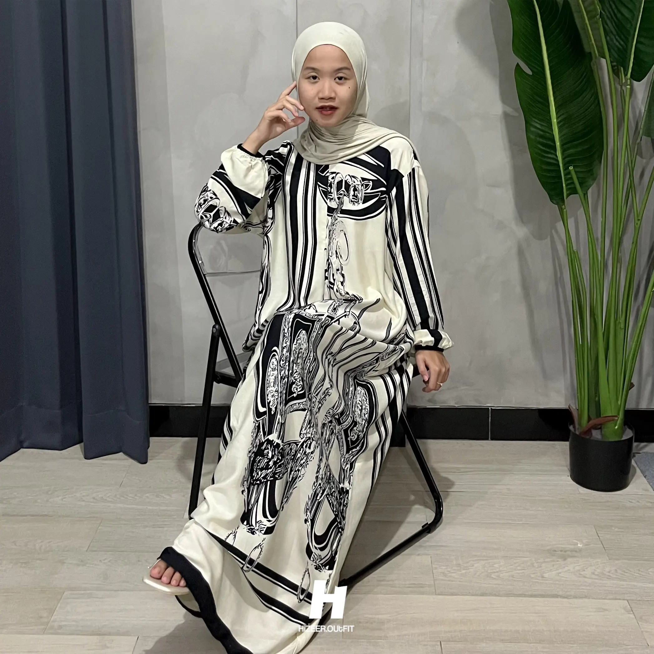 Daster Gamis Rayon Motif Kekinian PB 135 CM Busui