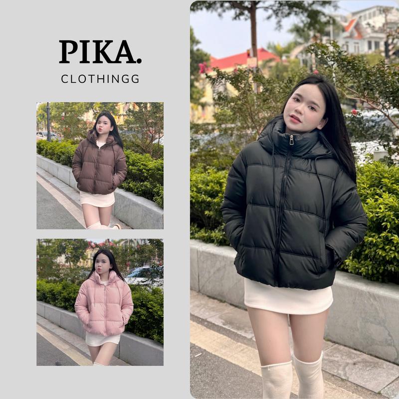 Áo Khoác Phao Béo Nữ Chần Bông 3 lớp Dày Dặn Hàng QC  MÃ PHAO MŨ