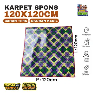 Karpet Murah Tikar Lantai spon Motif ukuran 120x120cm Tahan air dan Antislip
