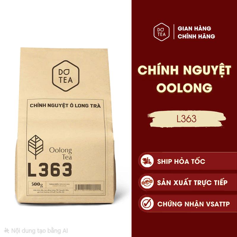 Trà ô long chính nguyệt L363 Dotea, chát nhẹ ngọt hậu sắc nước vàng trong, chuyên dùng pha trà trái cây trà sữa.