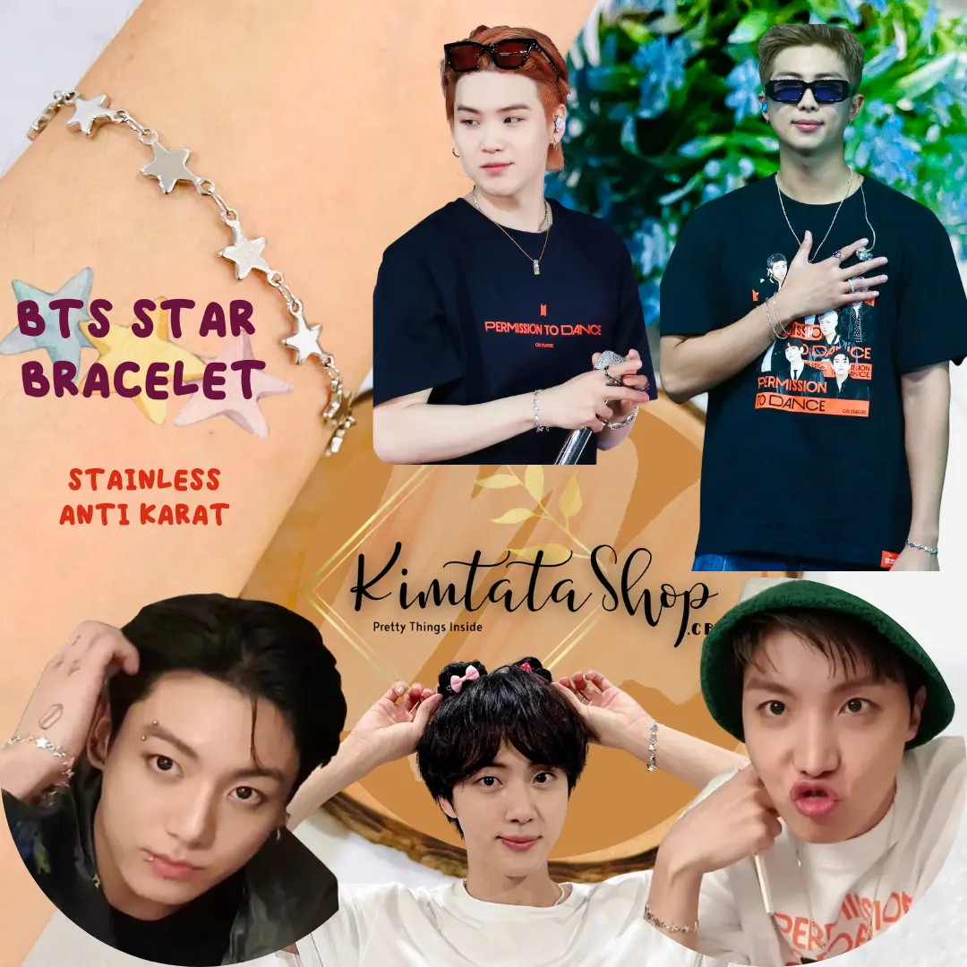 (Anti Karat) Gelang Bintang BTS Star Bracelet Jungkook Jin Suga Jhope RM namjoon yoongi J-Hope titanium stainless steel Bracelets Jewellery