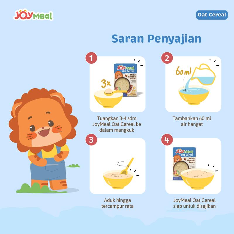 JoyMeal Oat Cereal 120gr | Bubur Sereal Bayi Perpaduan Gandum, Susu, dan Buah Asli 4