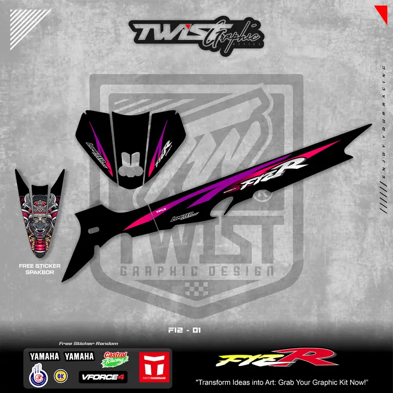 Stiker Striping Fiz R Custom Hologram Crome untuk Kendaraan Anda - Motorcycle 3