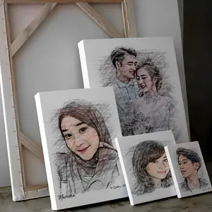 Sketsa Lukisan Kanvas Custom dibuat sesuai request dari foto biasa menjadi sketsa lukisan di media kanvas, bisa untu koleksi pribadi atau hadiah kado ulang tahun, kado wedding, kado graduation, kado anniversary dll