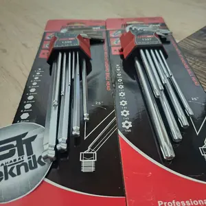 PAKET 2 SET KUNCI L /  Kunci L Set Panjang / HexKey Set Long 9pcs 2-10mm metrik + JLD 9pcs KUNCI L BINTANG SET PANJANG Kunci L Set T10-T50
