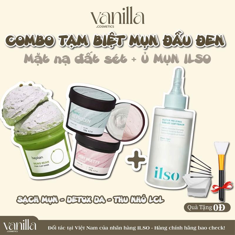 tạm biệt mụn đầu đen Mặt nạ đất sét và lọ chiết Ủ MỤN ILSO dành cho da mụn ẩn mụn đầu đen lcl to