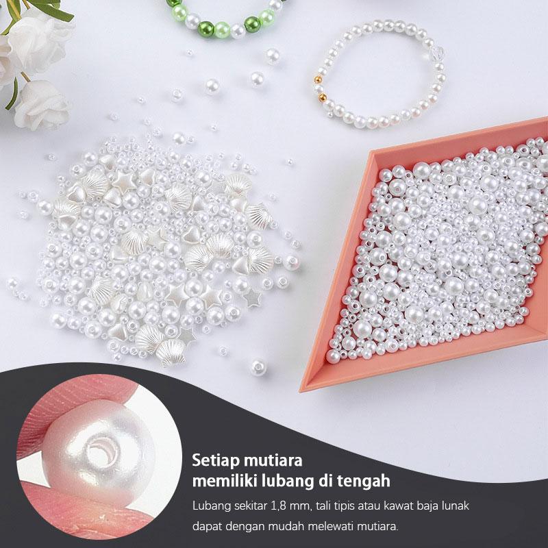 QIAO – Mix Size DIY Craft Beads 1000 pcs | Bahan Aksesoris untuk Gelang, Kalung & Dekorasi