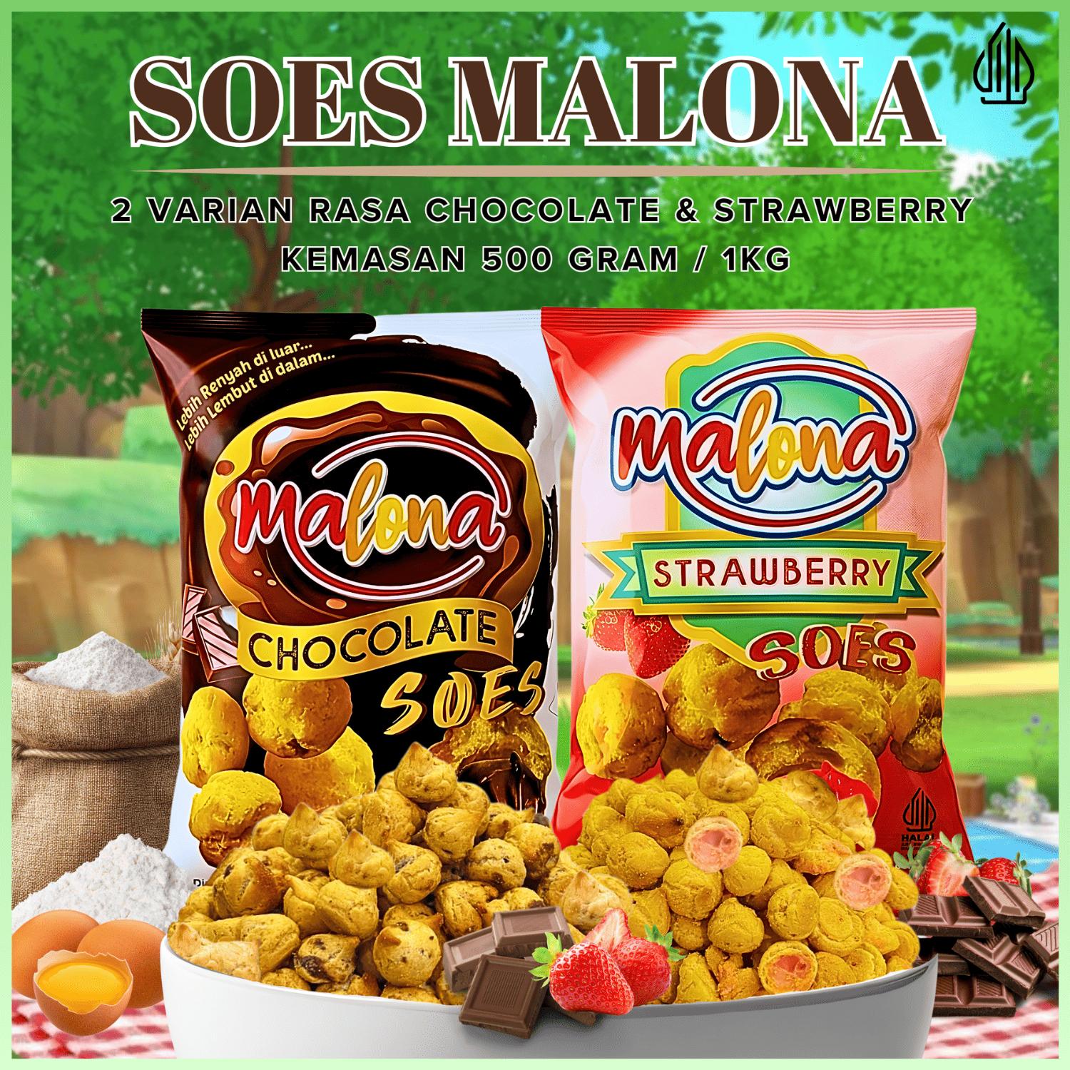 MALONA COD Halal Soes Coklat Cokelat/strawberry Mix Rasa 1kg Kue Sus Kering Isi Soes Coklat Lumer Cemilan Keluarga Cocok Dewasa Anak Manis Chocolate Food Makanan Snack