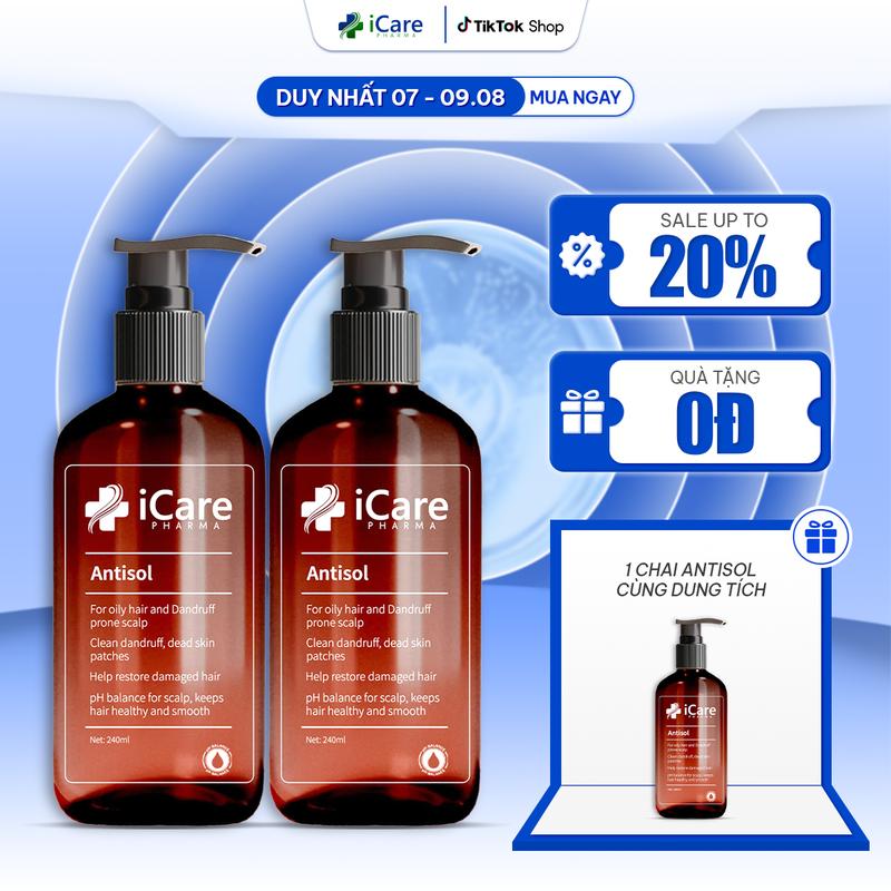[MUA 2 TẶNG 1 - CHỈ TRÊN LIVE ] Combo 02 Chai Dầu Gội Sạch Gàu Antisol Tặng 1 Dầu Gội Antisol
