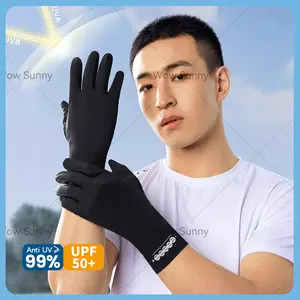 Sarung Tangan Anti Uv Sarung Tangan Pria Sarung Tangan Montor Sarung Tangan Hitam Kain Sutra Es Gloves