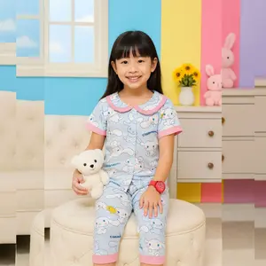 Setelan baju tidur piyama anak perempuan Celana Panjang Lengan Pendek Fashion