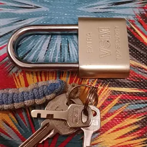 GEMBOK ANTI KARAT / Gembok Pintu / Gembok Pagar 3 Kunci Silver Satin / Gembok Koper 20mm/25mm