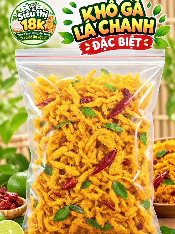 Khô gà lá chanh vị đặc biệt-Sợi khô tự nhiên không tanh