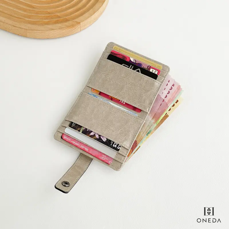 Oneda Liora Dompet Lipat Kartu Pria Wanita #W211 Pink Uang 7