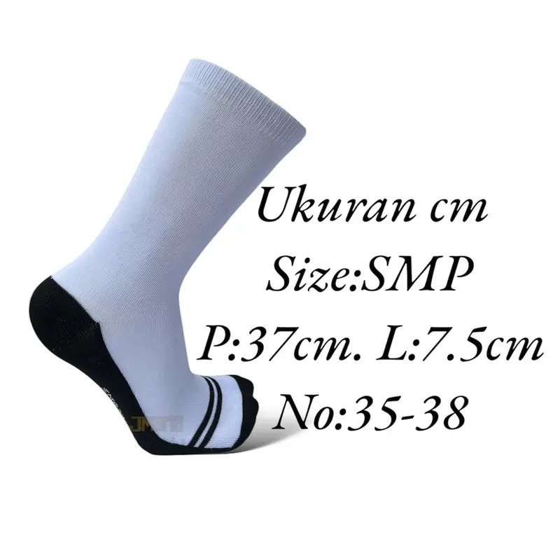 12 pasang kaos kaki anak sekolah putih telapak hitam panjang sebetis cocok untuk anak SD,SMP, dan SMA Seragam Fashion 2