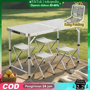 【Ramadan Promo Super 50-60% Diskon Besar】AK-Meja Lipat Meja Koper Portabel Aluminium Meja Lipat Portabel Meja Lipat Jualan Meja Camping Meja Lipat Outdoor Kursi Furniture Furniture