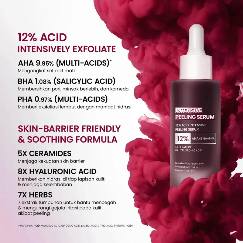 [NEW LAUNCH]  12% Acid Intensive Peeling Serum Intensive Peeling Solution Aha Bha Pha Serum Eksfoliasi Untuk Kulit Cerah Dan Halus 4