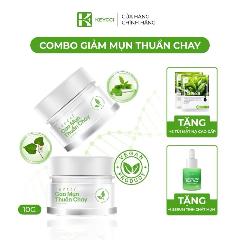Mua 2 được 5 Mua 2 Cao Mụn Tặng 1 Tinh Chất Chấm Mụn & 2 Mặt Nạ - Nha Đam Rau Má Diếp Cá Trà Xanh Mật Ong KEYCCI