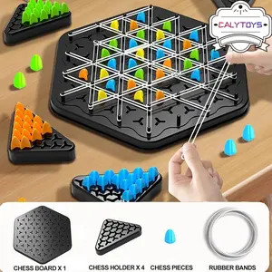 Mainan Anak Keluarga Family Board Game Chain Chess Permainan Logika/Chain Triangle Multiplayer Puzzle Board Game Puzzle Segitiga Catur Rantai Geometris Training Family Interactive Mainan