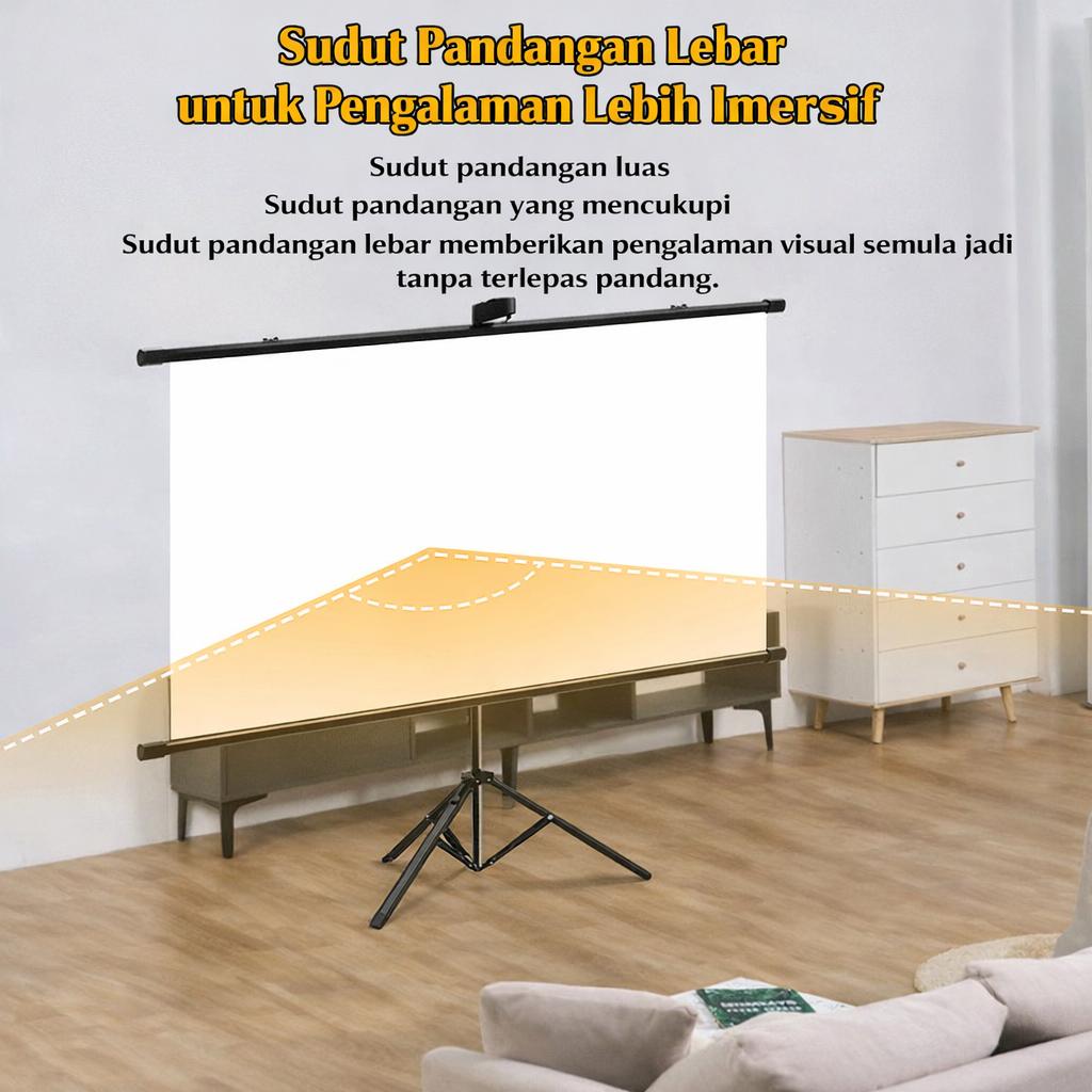 *Dinding & Stand 2-Dalam-1*Portable Projector Screen 60/84/100 Inch ...