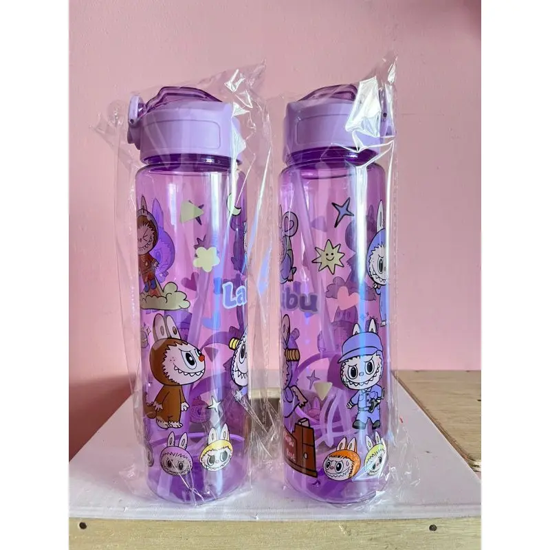 BOTOL MINUM TRANSPARAN LABUBU/CAPYBARA 900ML 2
