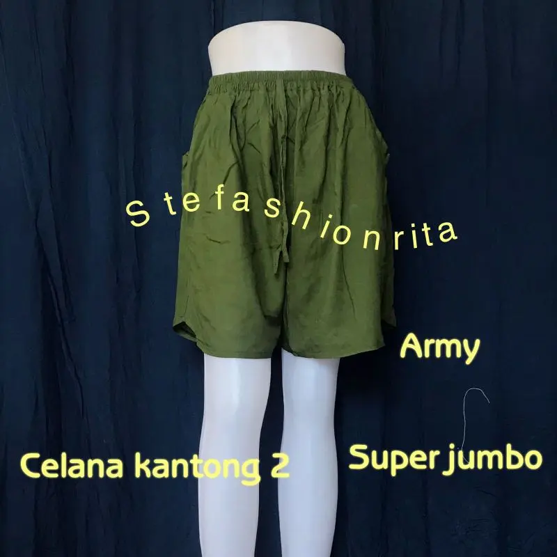 Celana Bali/ celana kantong jumbo xxl Santai Rayon Pendek 6