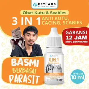 PETLABS Pawtners 3in1 Obat Kutu Cacing Scabies Ampuh Basmi Tungau Anti Parasit Kucing Anjing 10ml