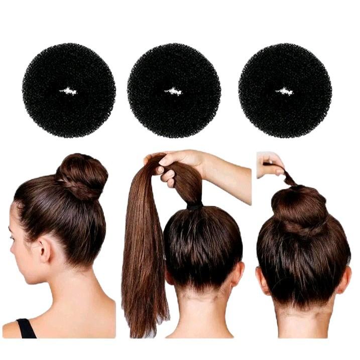 Product Introduction of Hairbund Donat Rambut Sanggul Cepol Scrunchies Hitam 11