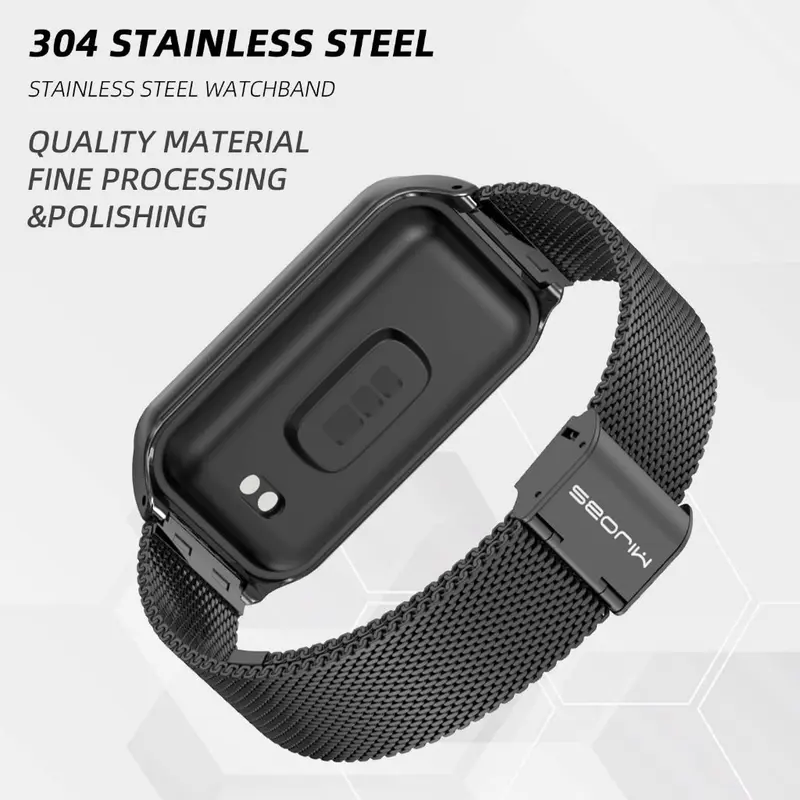 MIJOBS Milan Stainless Strap for Xiaomi Mi Band 8 ACTIVE / Redmi Band 2 (Tali Jam Buckle with Cover Case Frame Band8 Band2) 7
