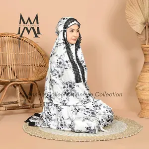 Annisa~Mukena Terusan Dewasa Sutra Arrmaany  Muslim Mukenah  Cantik mukena silk premium Mukena Renda Mewah Nyaman