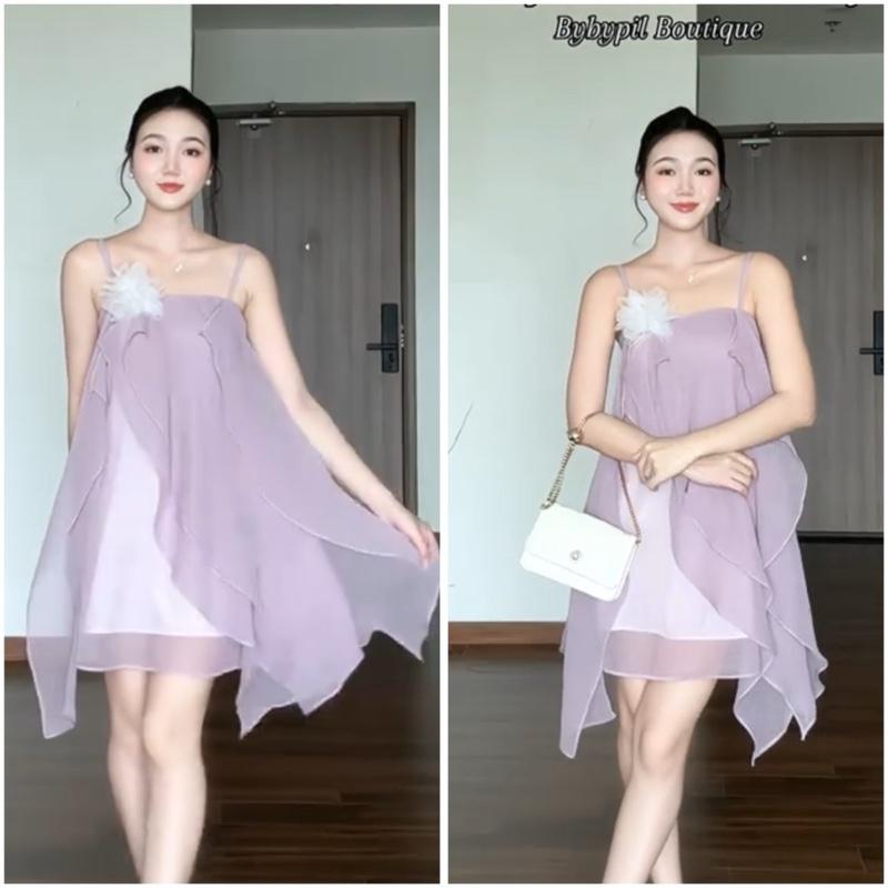BYBYPIL - [FREESZ] - VIOLET- Đầm babydoll linen tiểu thư công chúa đi tiệc hẹn hò đi chơi thoải mái sang trọng 5