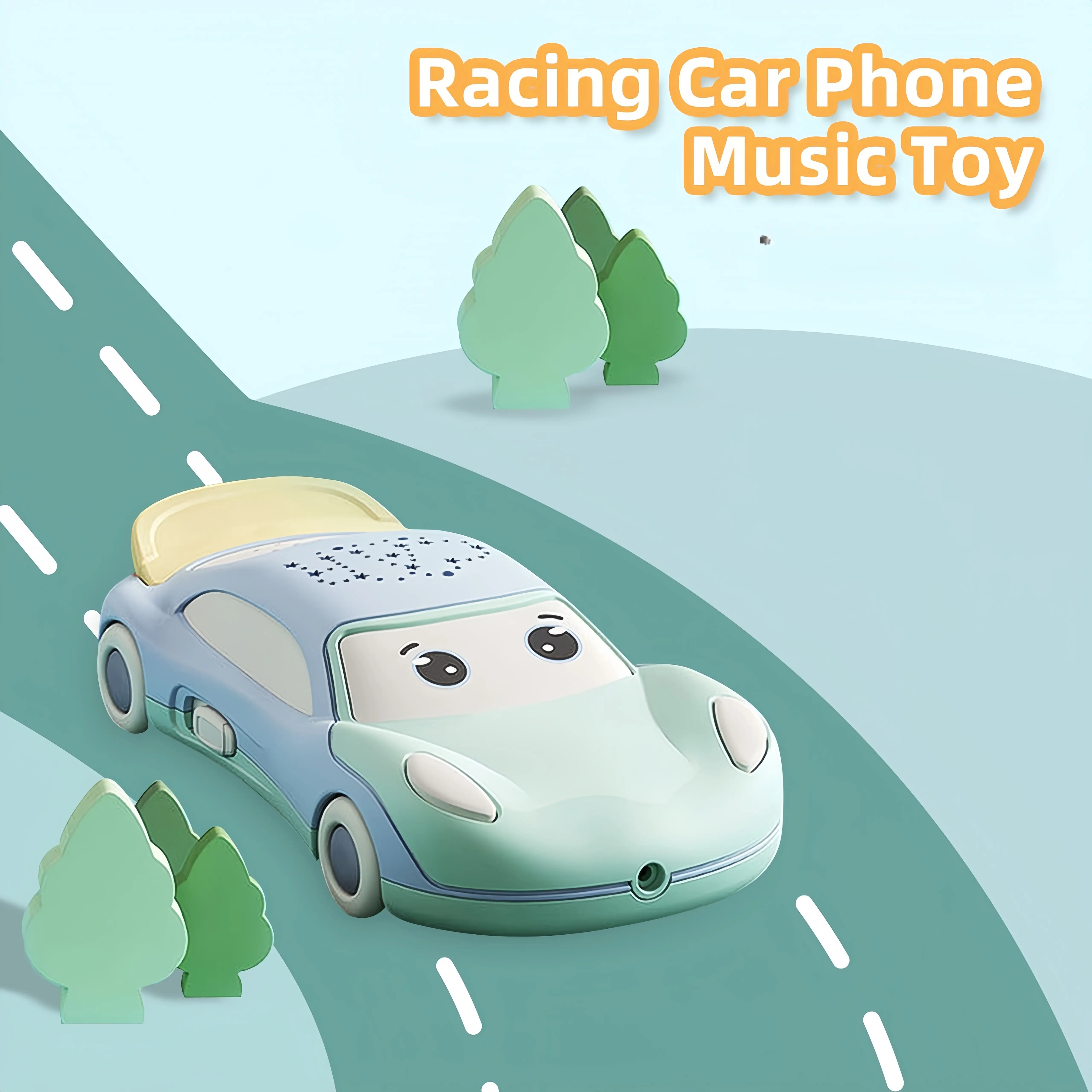 Baby Cell Phone Toy Cartoon Car Toys Simulation Mobile Phone Toys For Babies Toddler Early Learning Toys Music Toy Phone Multifunctional Stars Projection Early Educational Toy