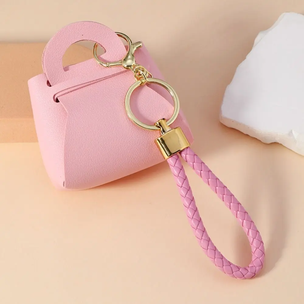 Mini Zipper PU Key Bag Fashionable Wallet Clutch Coin Purse Wallet with Keychain Leather Mini Storage Pouch Bag Pendant